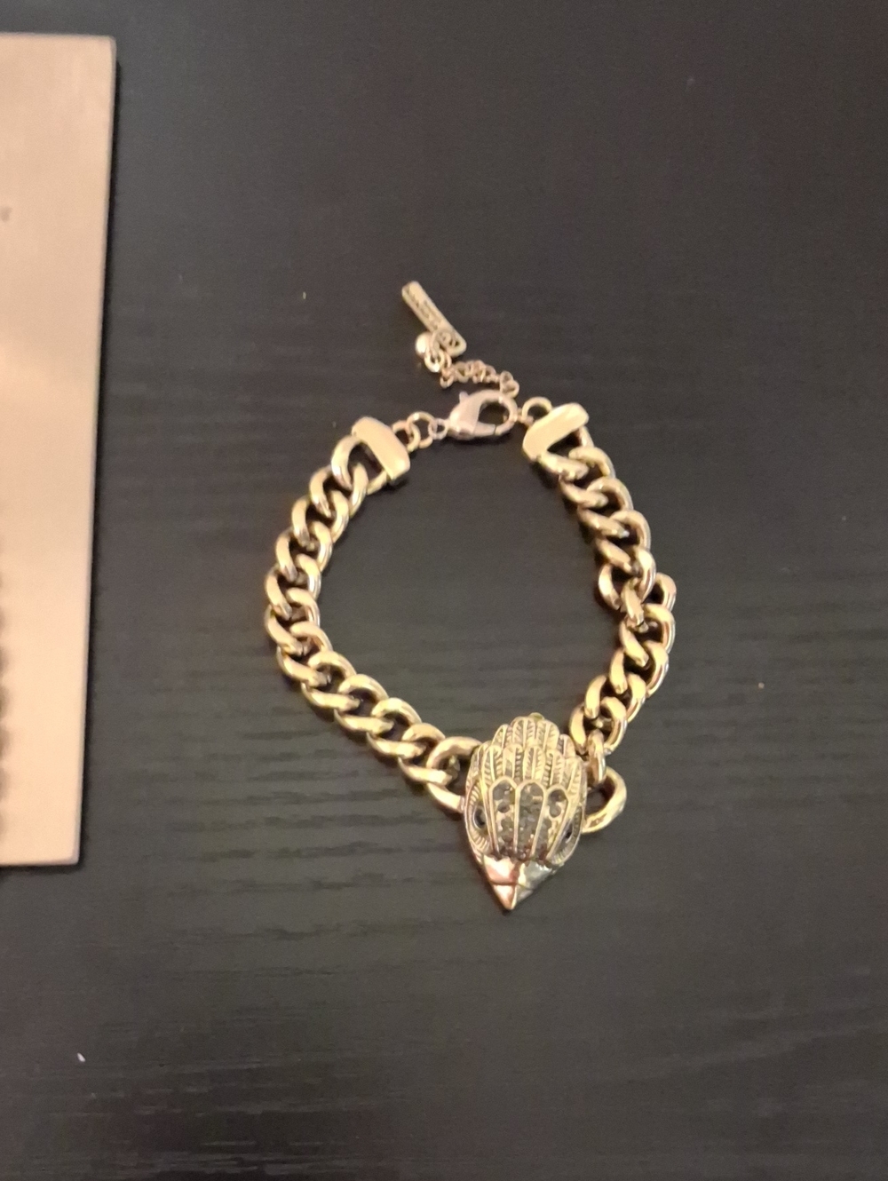Kurt Geiger Gold-Tone Chain Necklace and Bracelet Set with Sculpted Pendant - Picture 4 of 12